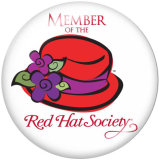 Painted metal 20mm snap buttons  Red hat Print
