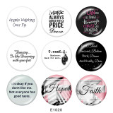 Painted metal 20mm snap buttons   Hope  Print