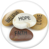 Painted metal 20mm snap buttons   faith Print