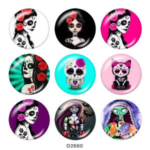 Painted metal 20mm snap buttons  holiday