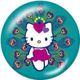 Painted metal 20mm snap buttons  Hello Kitty Print