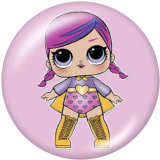 Painted metal 20mm snap buttons  doll Print