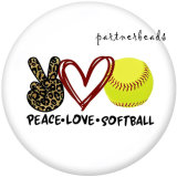 Painted metal 20mm snap buttons  softball MOM  Print