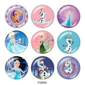 Painted metal 20mm snap buttons  Frozen Print
