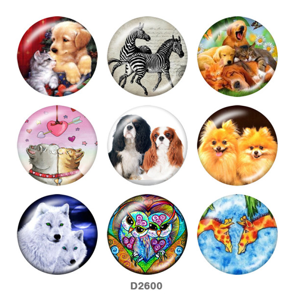 Painted metal 20mm snap buttons  animal Print