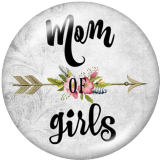 Painted metal 20mm snap buttons  Mother's Day Print