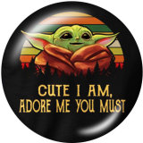 Painted metal 20mm snap buttons  Master Yoda Print