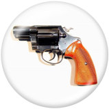 Painted metal 20mm snap buttons  gun Print