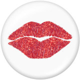 Painted metal 20mm snap buttons  Lips Print