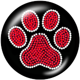 Painted metal 20mm snap buttons  Bear's paw Print