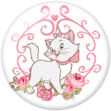 Painted metal 20mm snap buttons  cat  Print