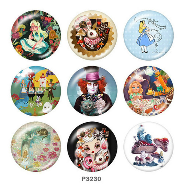 Painted metal 20mm snap buttons  Cartoon Print