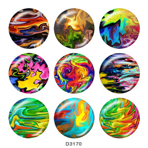 Painted metal 20mm snap buttons  colour Print