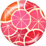 Painted metal 20mm snap buttons   fruit  Print