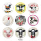 Painted metal 20mm snap buttons  farm Print