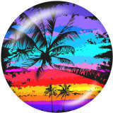 Painted metal 20mm snap buttons   beach  Print Beach Ocean