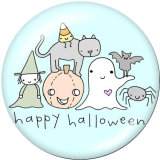 Painted metal 20mm snap buttons   Halloween  Print