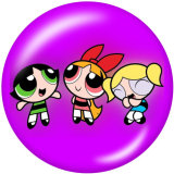 Painted metal 20mm snap buttons  The Powerpuff Girls Print