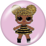 Painted metal 20mm snap buttons  doll Print