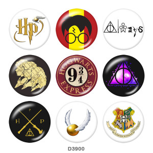 Painted metal 20mm snap buttons  Harry Potter   Print