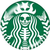 Painted metal 20mm snap buttons  Starbucks Print