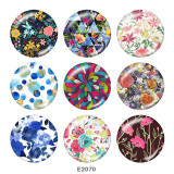 Painted metal 20mm snap buttons   Flower  Print