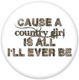 Painted metal 20mm snap buttons  Country girl Print