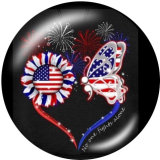 Painted metal Independence Day 20mm snap buttons   USA Eagle  Flag Print