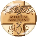 Painted metal 20mm snap buttons  Nurse medical care Print