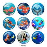 Painted metal 20mm snap buttons  Finding Nemo Print