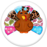 Painted metal 20mm snap buttons  Thanksgiving Print