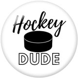 Painted metal 20mm snap buttons   Hockey  Print