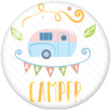Painted metal 20mm snap buttons  CAR campers Print