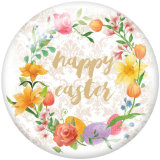 Painted metal 20mm snap buttons  Easter Print