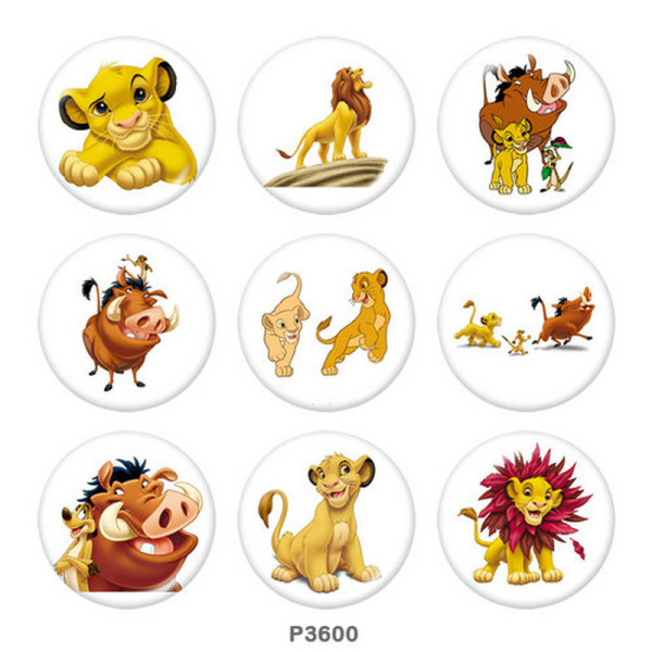 Painted metal 20mm snap buttons   The Lion King Print