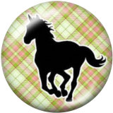 Painted metal 20mm snap buttons  horse  Print