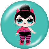 Painted metal 20mm snap buttons  doll Print