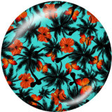 Painted metal 20mm snap buttons   Flower  Print