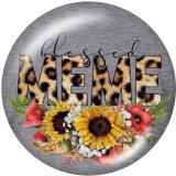 Painted metal 20mm snap buttons   MIMI MOM MEME NANA Flower  Print