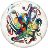 Painted metal 20mm snap buttons   Ocean World  Print Beach Ocean