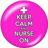 Painted metal 20mm snap buttons  nurse Print