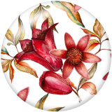 Painted metal 20mm snap buttons   Flower  Print