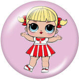 Painted metal 20mm snap buttons  doll Print