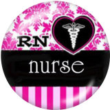 Painted metal 20mm snap buttons   Nurse Medical treatment  Print