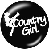 Painted metal 20mm snap buttons  Country girl Print