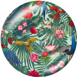 Painted metal 20mm snap buttons   Flamingo  Print