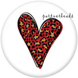 Painted metal 20mm snap buttons   Love  Print