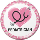 Painted metal 20mm snap buttons   Nurse medical care Print