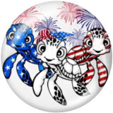 Painted metal 20mm snap buttons   USA  Flag  Print