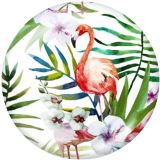Painted metal 20mm snap buttons  Flamingo Print Beach Ocean LOVE